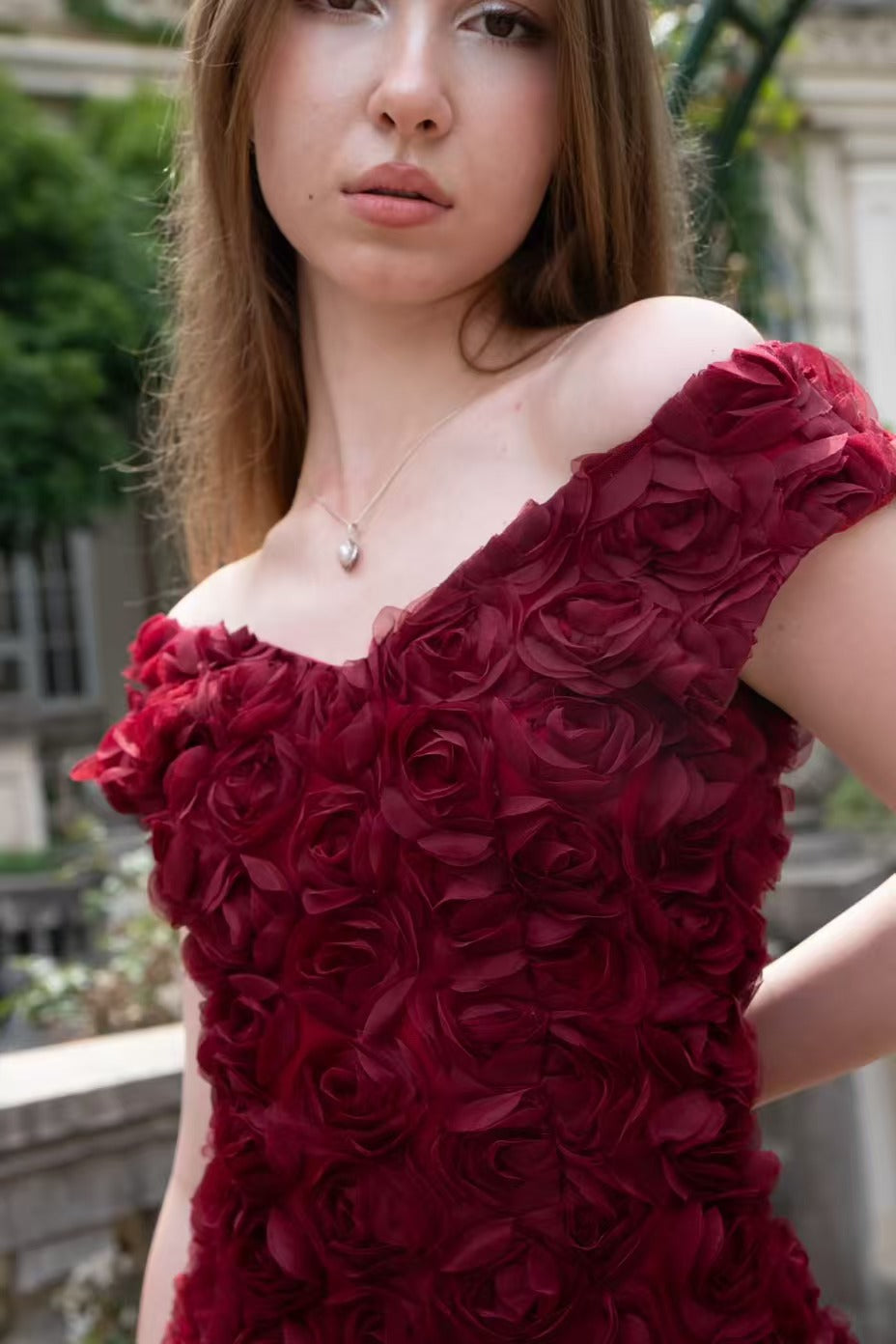 Crimson burgundy gown Dress