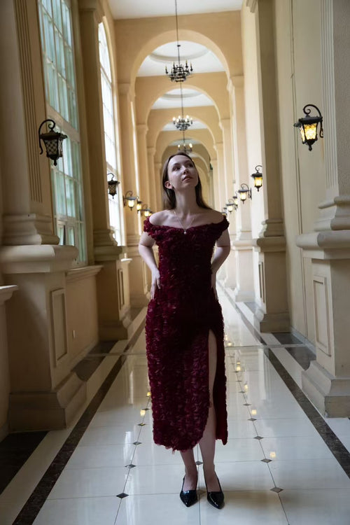 Crimson burgundy gown Dress
