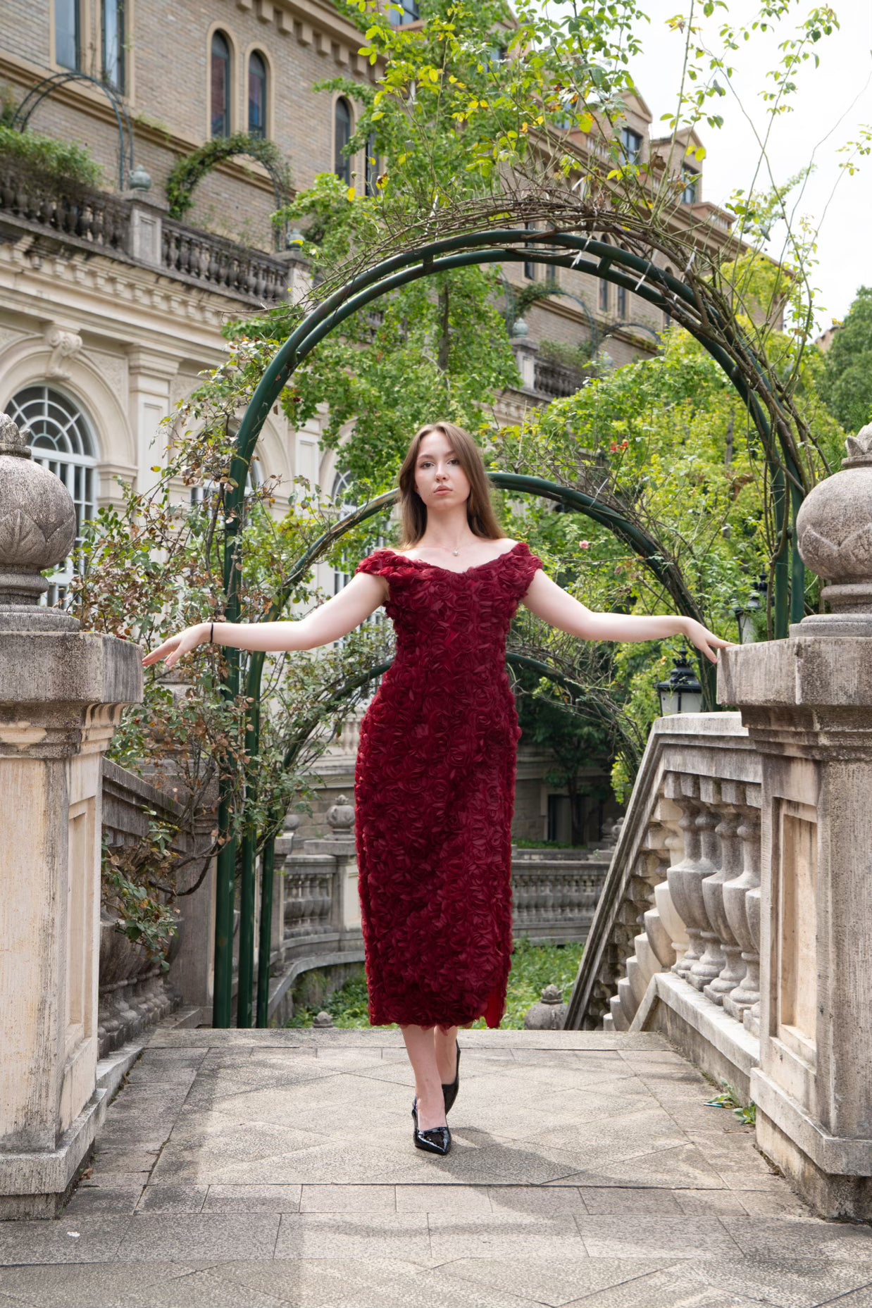 Crimson burgundy gown Dress