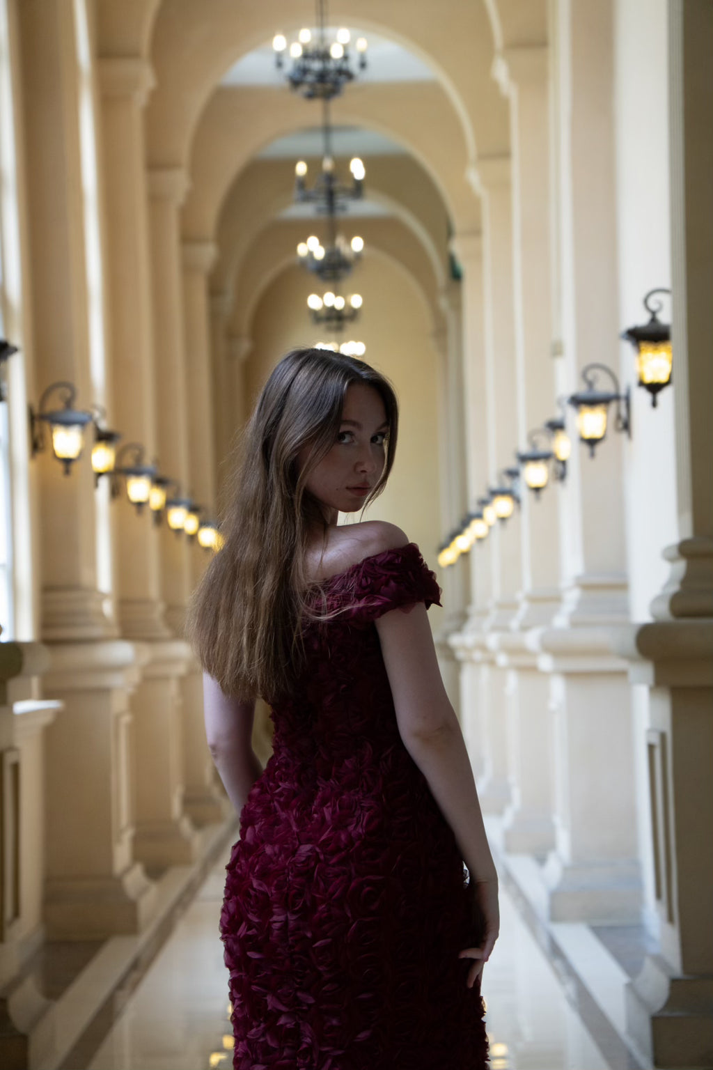 Crimson burgundy gown Dress