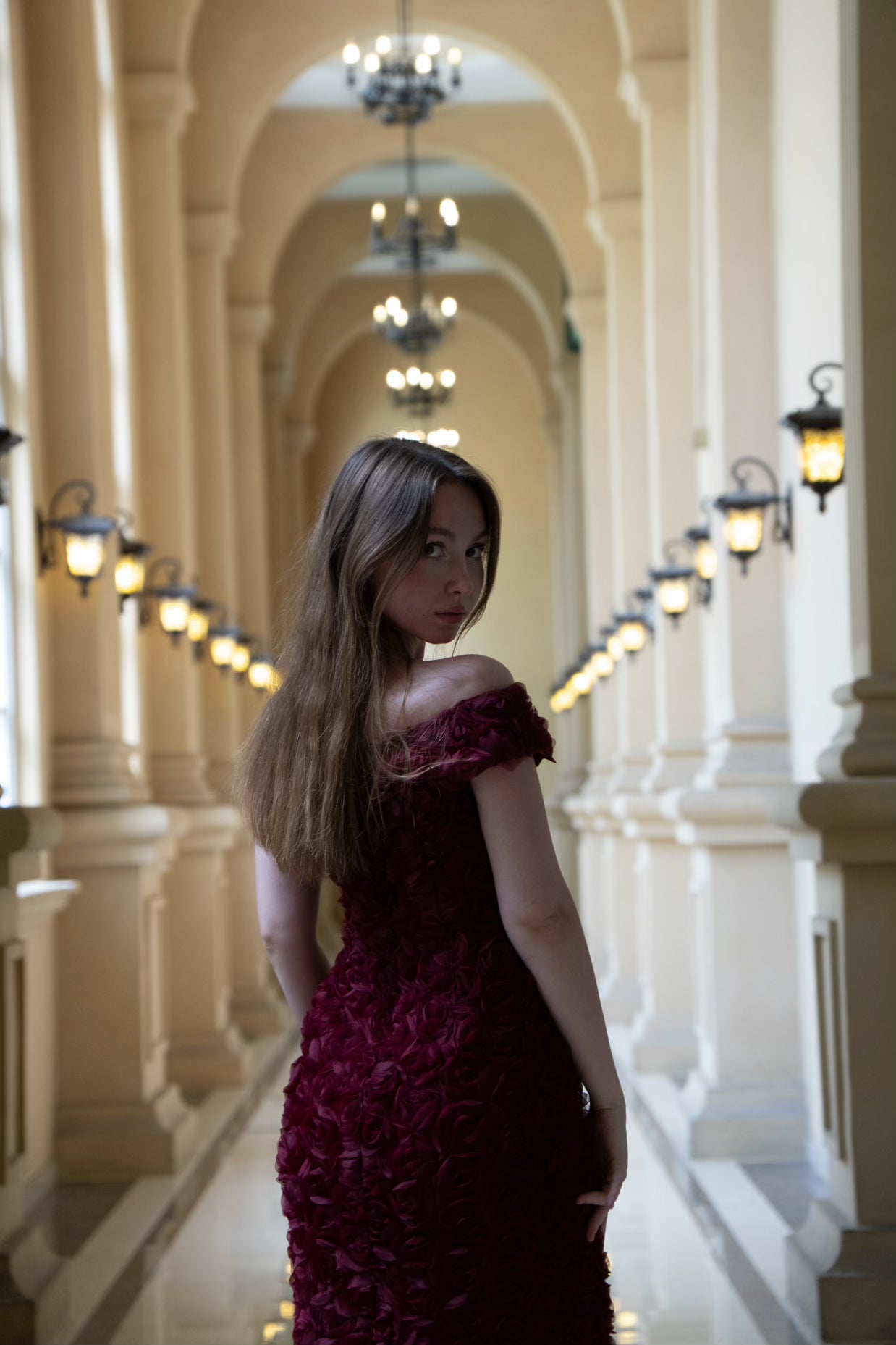Crimson burgundy gown Dress