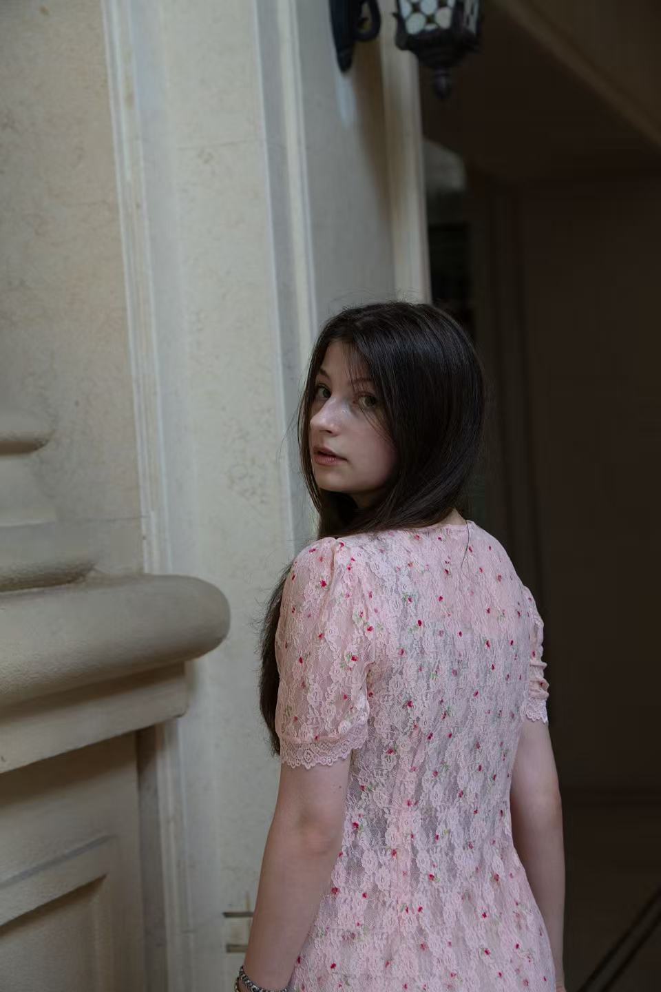 Rose lace mini Dress